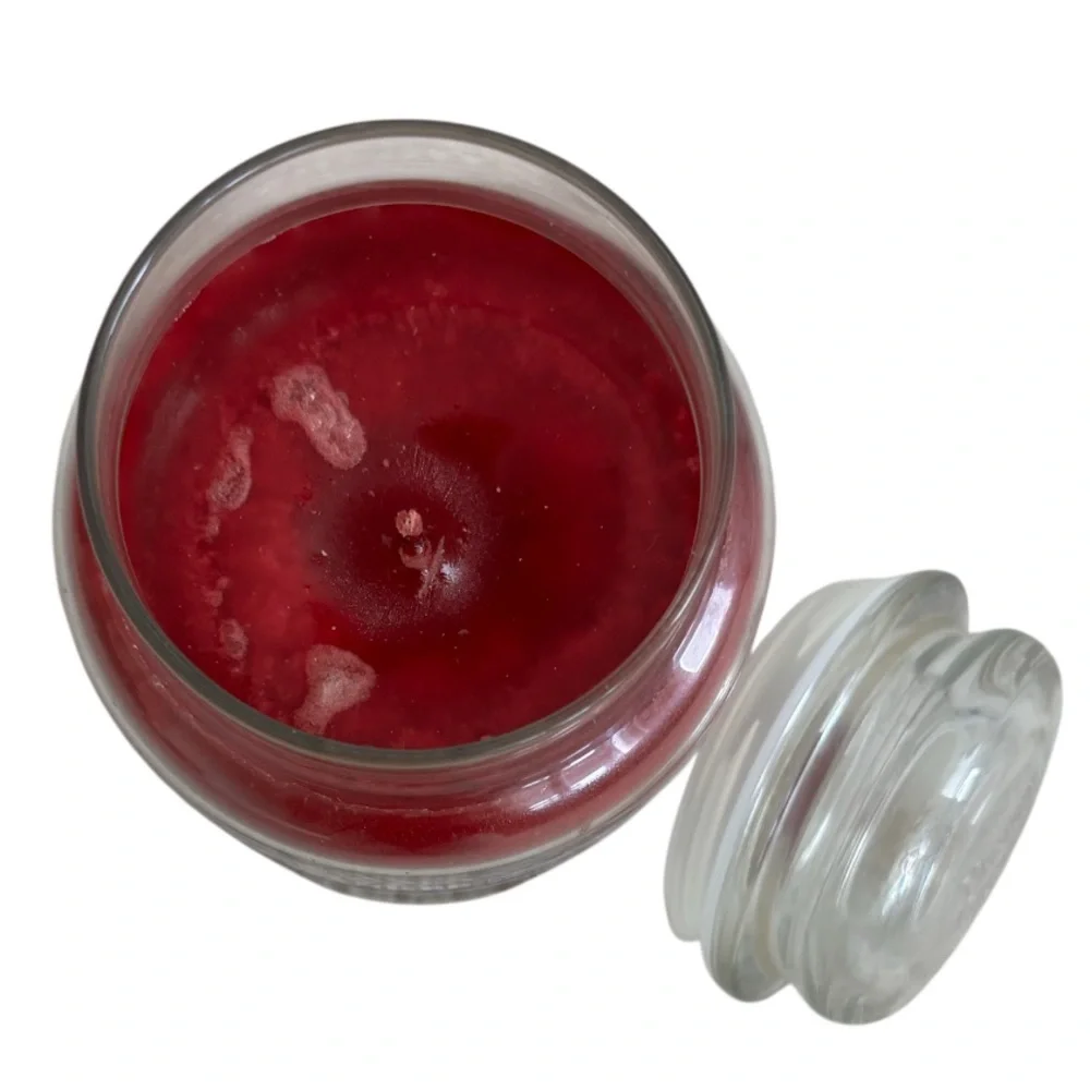 Yankee Candle Jar Mulberry Scent Rare Vintage Black Label Burgundy Red 22 Oz